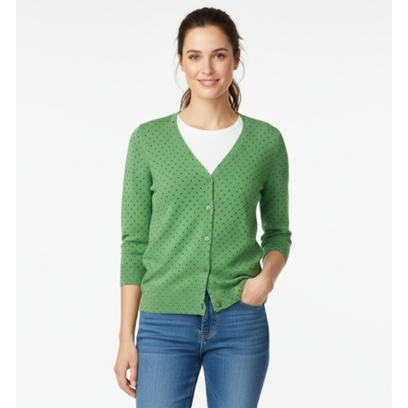 L.L. Bean Sweaters - L.L. Bean Green Cardigan Buttondown Sweater Sz M